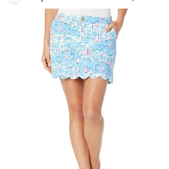 Lilly Boatylicious Sailboat Print Skort with Scalloped Hem - Picture 3 of 3